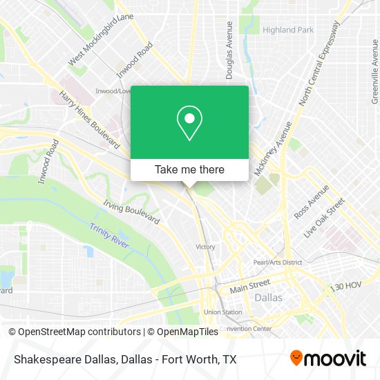 Shakespeare Dallas map