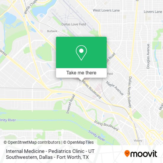 Internal Medicine - Pediatrics Clinic - UT Southwestern map