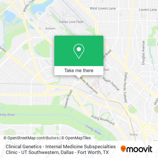 Mapa de Clinical Genetics - Internal Medicine Subspecialties Clinic - UT Southwestern