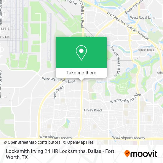Mapa de Locksmith Irving 24 HR Locksmiths