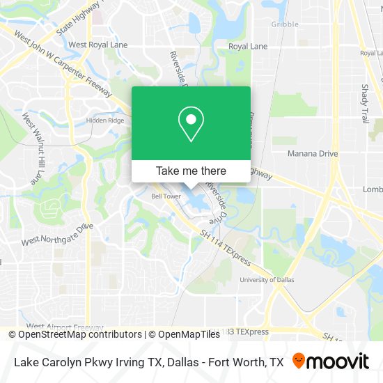 Lake Carolyn Pkwy Irving TX map