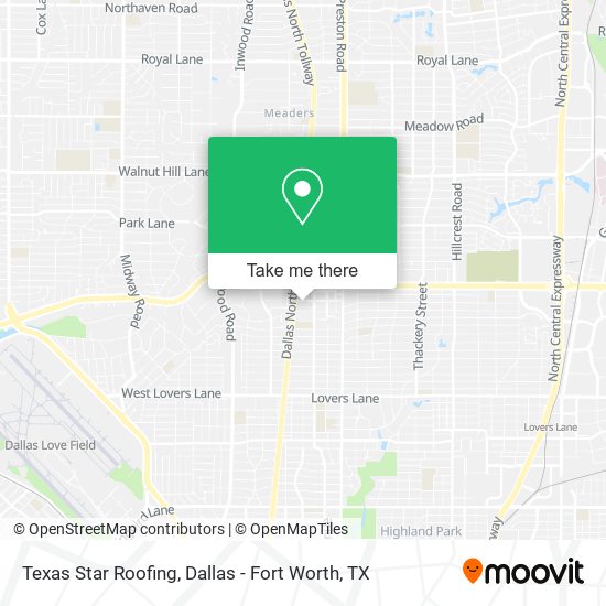 Texas Star Roofing map