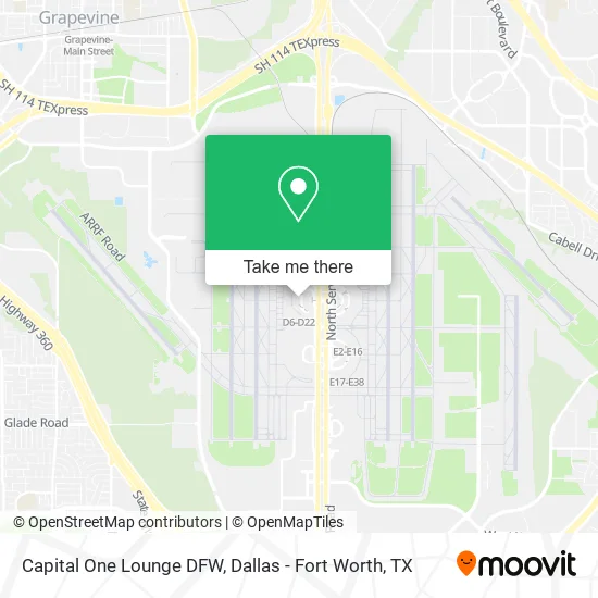 Capital One Lounge DFW map