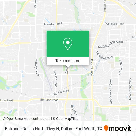 Mapa de Entrance Dallas North Tlwy N
