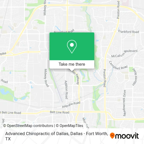 Advanced Chiropractic of Dallas map