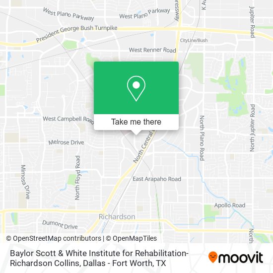 Mapa de Baylor Scott & White Institute for Rehabilitation-Richardson Collins