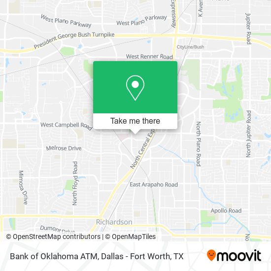 Bank of Oklahoma ATM map