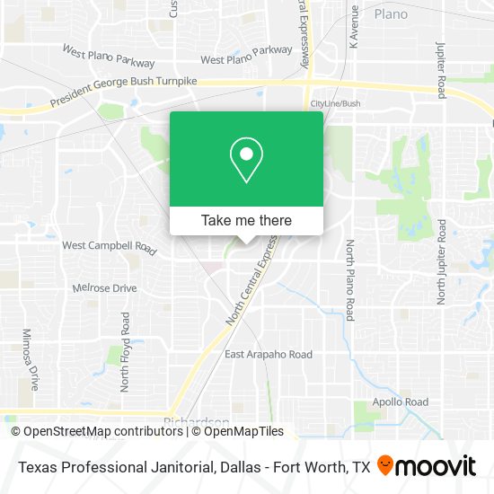 Mapa de Texas Professional Janitorial