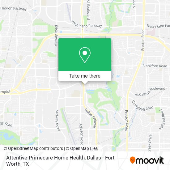 Mapa de Attentive-Primecare Home Health