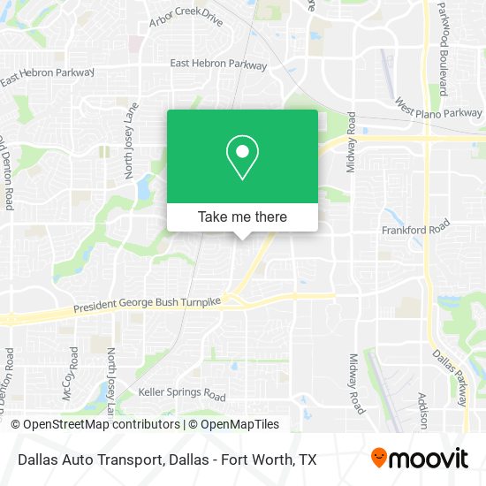 Mapa de Dallas Auto Transport