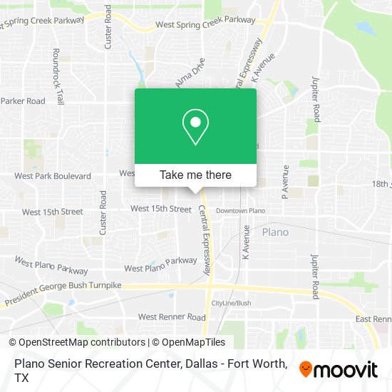 Plano Senior Recreation Center map