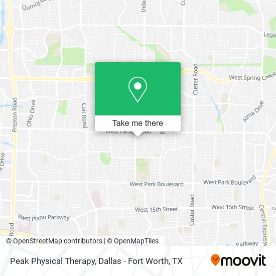 Peak Physical Therapy map