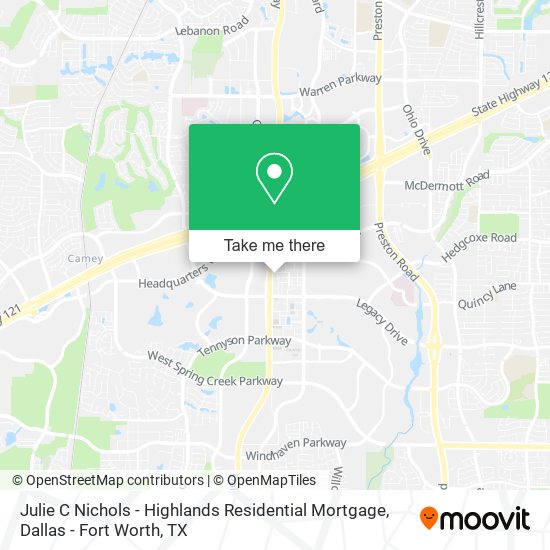 Mapa de Julie C Nichols - Highlands Residential Mortgage