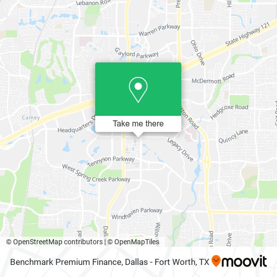 Benchmark Premium Finance map