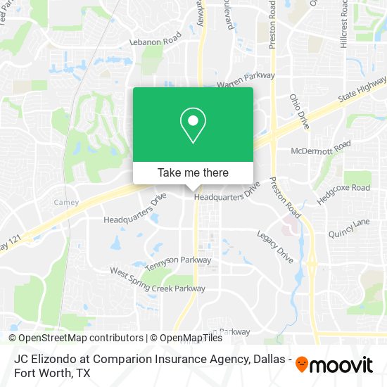 JC Elizondo at Comparion Insurance Agency map