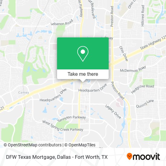 Mapa de DFW Texas Mortgage