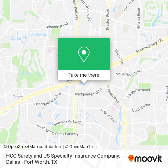 HCC Surety and US Specialty Insurance Company map