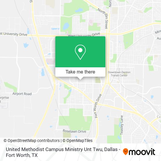 United Methodist Campus Ministry Unt Twu map