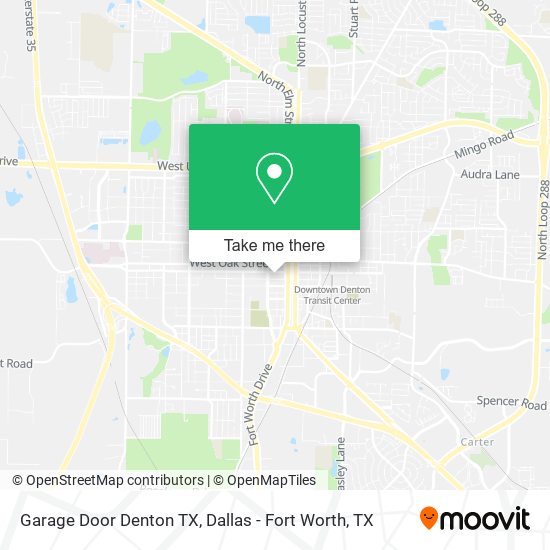 Garage Door Denton TX map