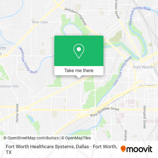 Fort Worth Healthcare Systems map