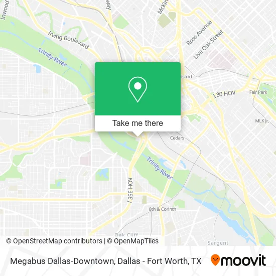 Megabus Dallas-Downtown map