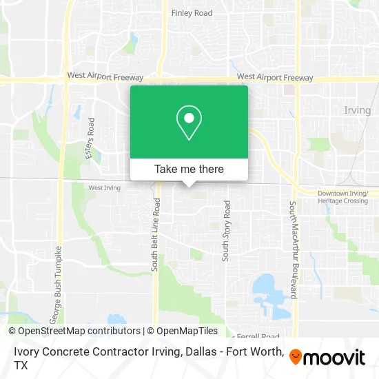 Ivory Concrete Contractor Irving map