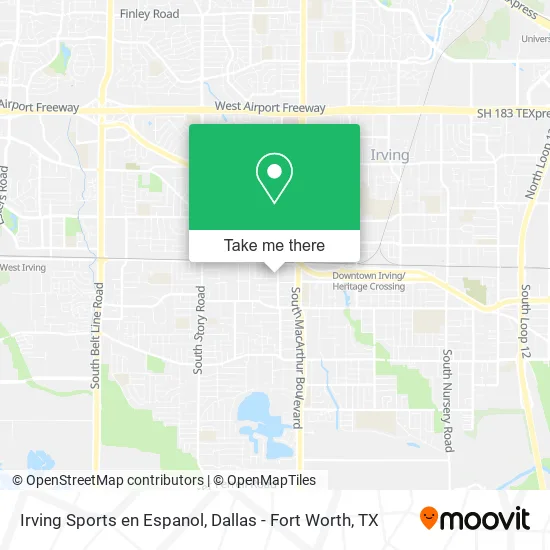 Irving Sports en Espanol map