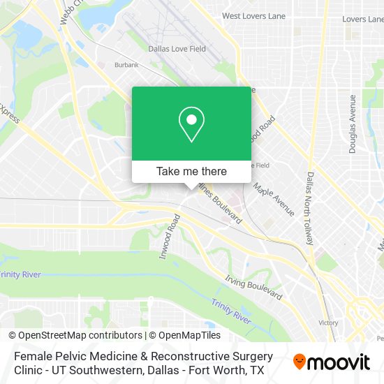 Mapa de Female Pelvic Medicine & Reconstructive Surgery Clinic - UT Southwestern