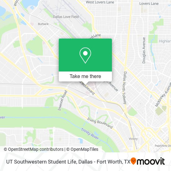 UT Southwestern Student Life map