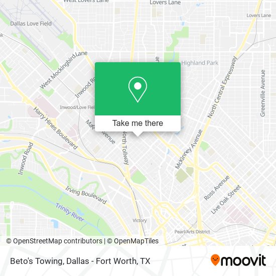 Beto's Towing map