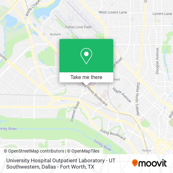 Mapa de University Hospital Outpatient Laboratory - UT Southwestern