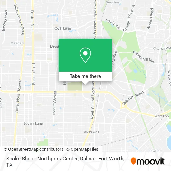 Shake Shack Northpark Center map