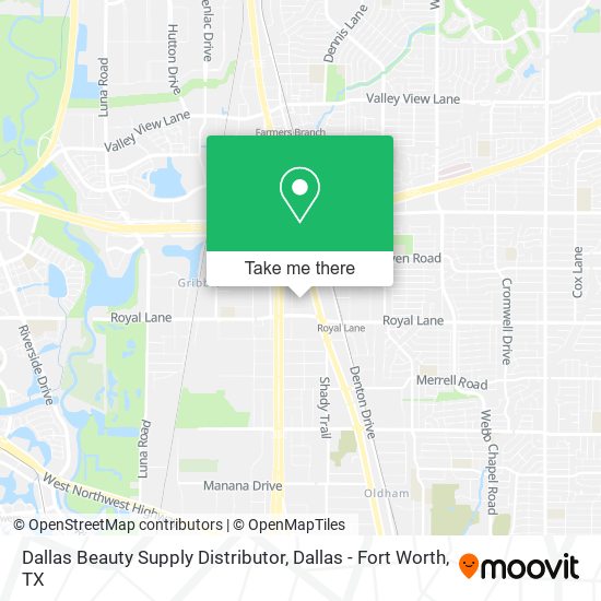 Mapa de Dallas Beauty Supply Distributor