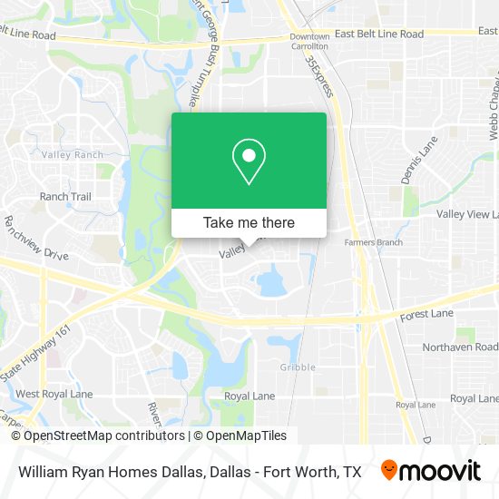 Mapa de William Ryan Homes Dallas