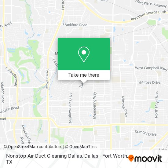 Nonstop Air Duct Cleaning Dallas map