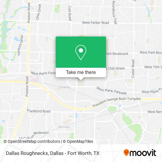 Dallas Roughnecks map