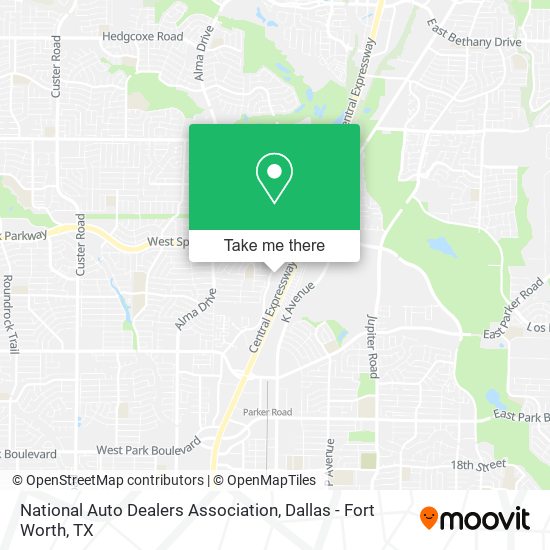 National Auto Dealers Association map