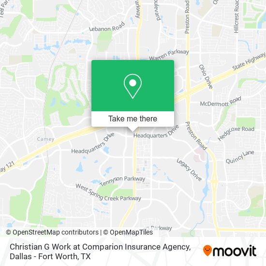 Christian G Work at Comparion Insurance Agency map