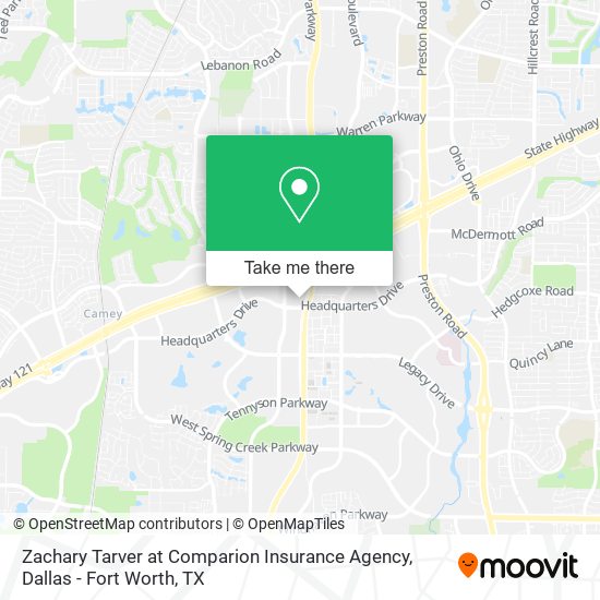 Mapa de Zachary Tarver at Comparion Insurance Agency