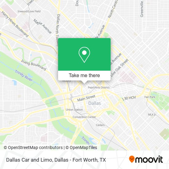 Dallas Car and Limo map