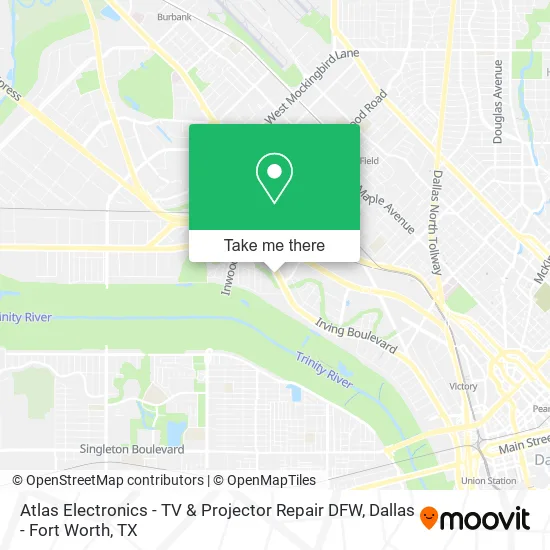 Mapa de Atlas Electronics - TV & Projector Repair DFW