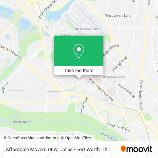 Affordable Movers DFW map