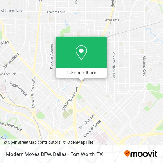 Modern Moves DFW map