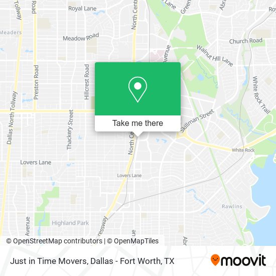 Just in Time Movers map