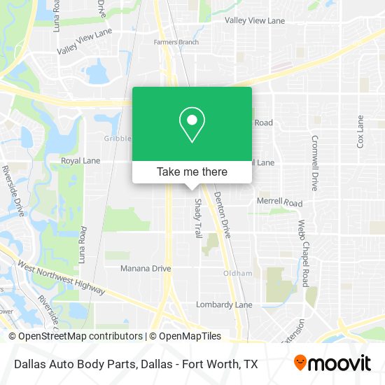 Dallas Auto Body Parts map