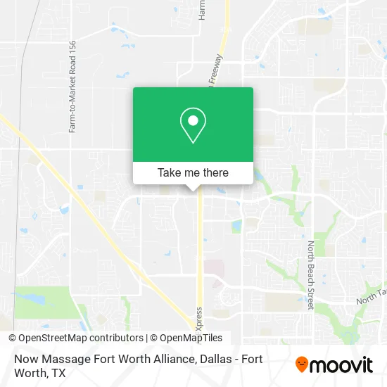 Now Massage Fort Worth Alliance map