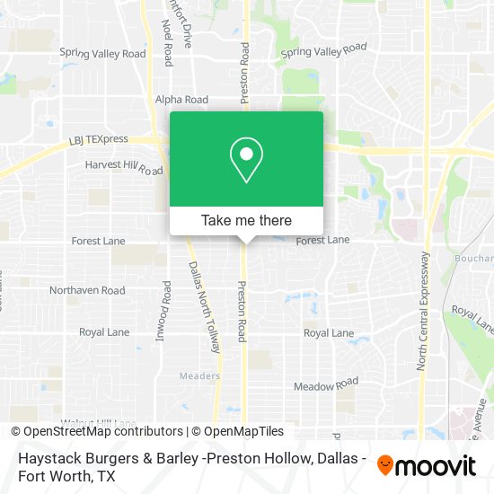 Mapa de Haystack Burgers & Barley -Preston Hollow