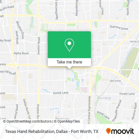 Mapa de Texas Hand Rehabilitation