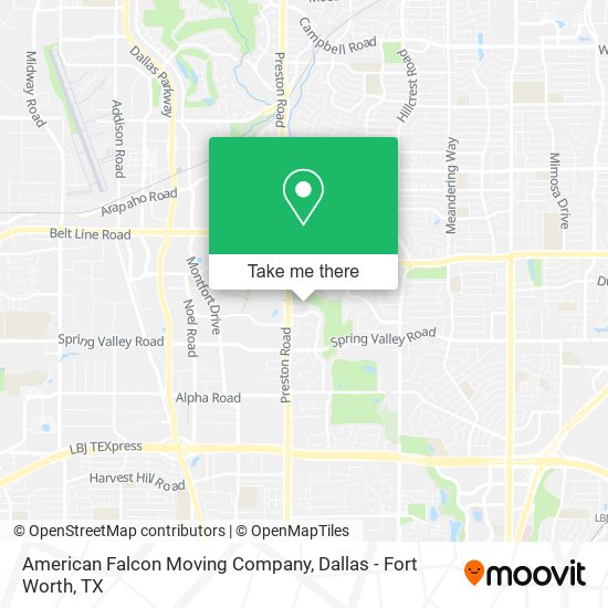 American Falcon Moving Company map