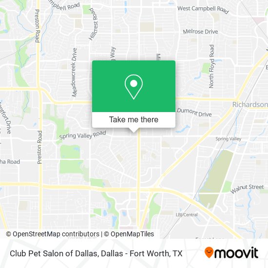 Club Pet Salon of Dallas map